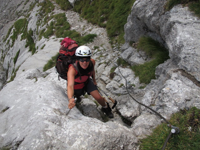 S&uuml;danstieg: Gudrun zwischen Kasten und Abzweigung zum S&uuml;dostgrat (31. Aug.)