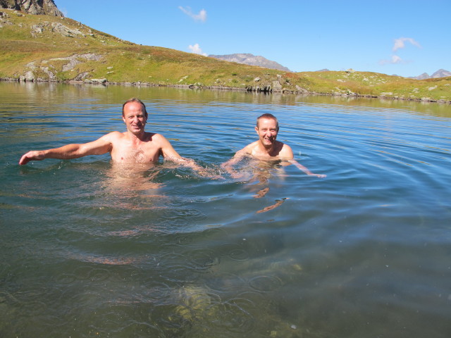 Jörg und ich im Hüttkarsee, 2.136 m (7. Sept.)