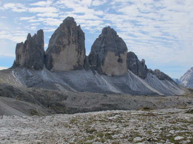 Drei Zinnen von der Drei-Zinnen-Hütte aus (22. Sept.)