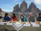 Simon, Alexander, Kurt und Bene bei der Drei-Zinnen-Hütte, 2.405 m (22. Sept.)