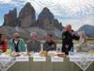 Alexander, Kurt, Bene, Kurt, Reiner und Peter bei der Drei-Zinnen-Hütte, 2.405 m (22. Sept.)