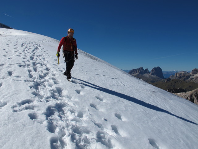 Axel am Ghiacciaio della Marmolada