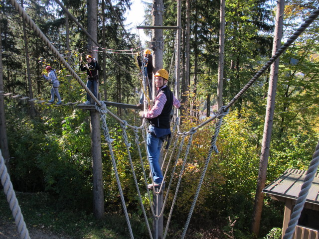 Florian im Parcours 'Blaumeise' im Kletterwald Buchenberg