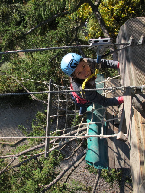 Diana im Parcours 'Eichelhäher' im Kletterwald Buchenberg