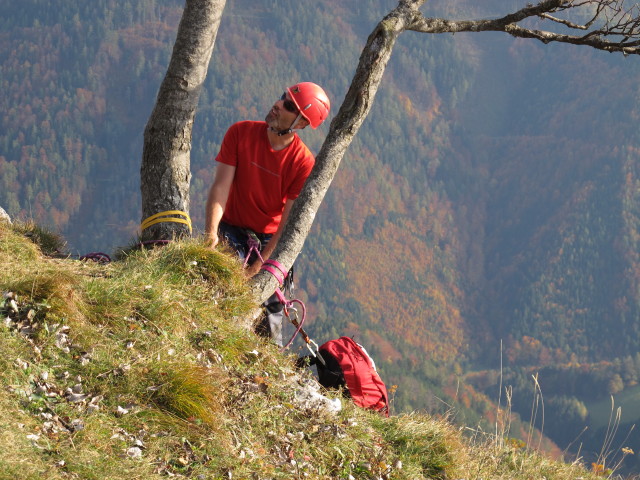 'Hühnerleiter': Dieter im Ausstieg