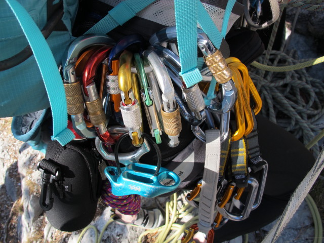 'Brunnerweg': Irene am Stand nach der 3. Seill&auml;nge