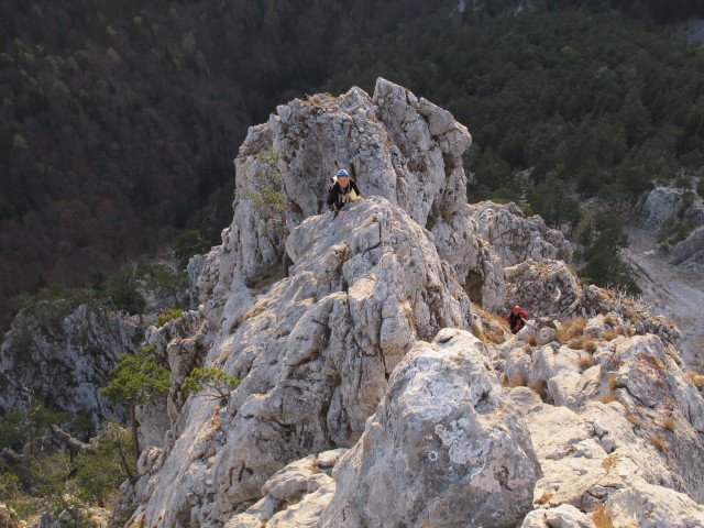 Stadelwandgrat: Christiane und Dieter in der 10. Seill&auml;nge