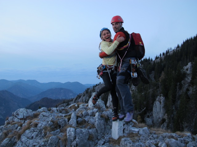 Christiane und Dieter auf der Stadelwand, 1.407 m