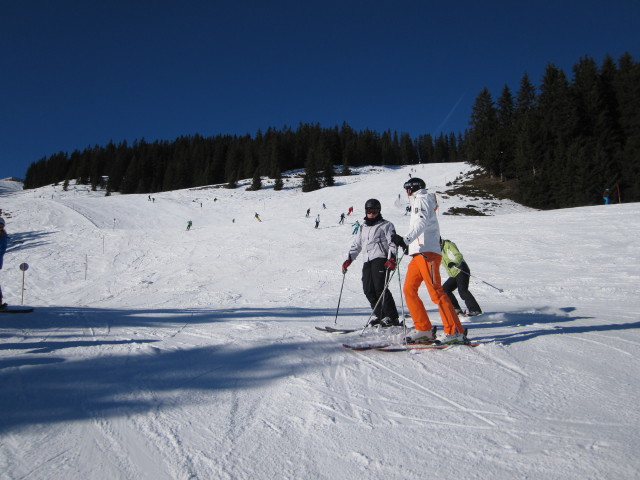 Pauline, Matthias und Andrea auf der J&auml;gerwurzabfahrt