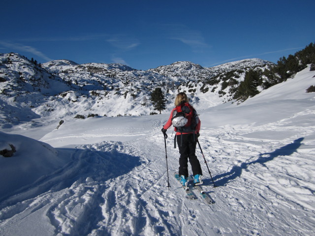 Christiane auf der Gjaidalm (1. Jän.)