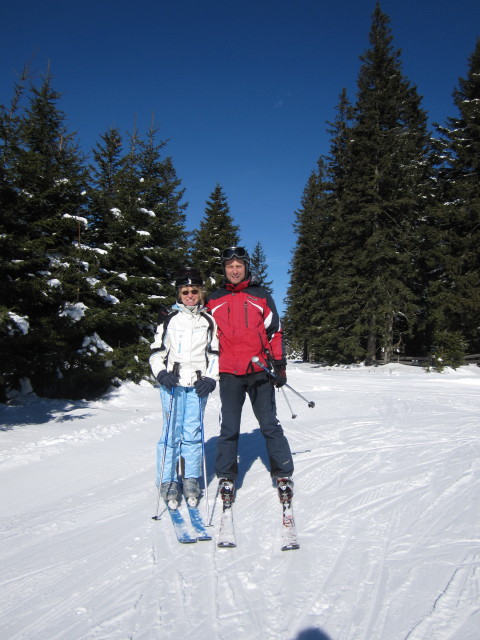 Mama und ich auf der Steinwandabfahrt