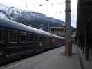 Schnellzug nach Utrecht im Bahnhof Landeck-Zams, 776 m (8. Feb.)