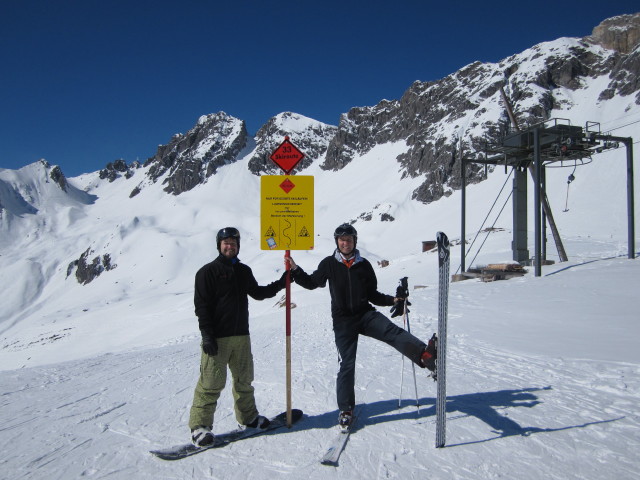 Markus und ich auf der Skiroute 'Mattun' (8. März)