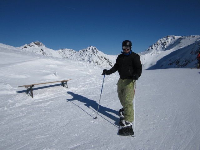 Markus bei der Bergstation der Riffelbahn II, 2.645 m (8. März)