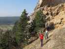 Pittentaler Klettersteig: Carmen und Diana am Zustieg