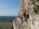 Pittentaler Klettersteig: Carmen in der ersten Querung