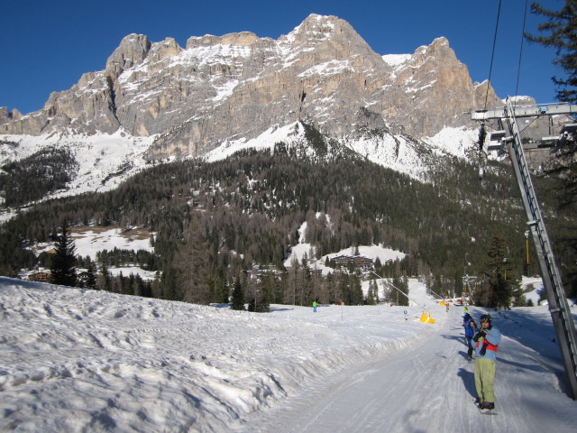 Markus im Skilift Armentarola (17. März)