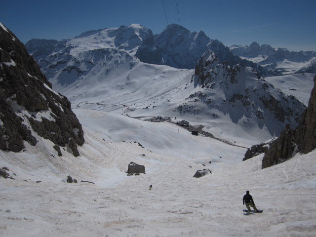 Markus zwischen Forcella Pordoi und Passo Pordoi (20. März)