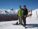 Markus und ich bei der Bergstation des Sessellifts Duca D'Aosta/Pomedes (17. März)