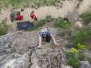 Gumpoldskirchner Klettersteig: Kathrin zwischen Umstieg und Ausstieg