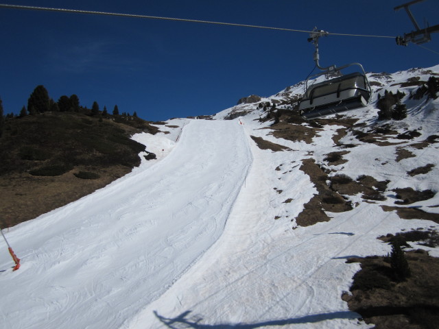 Piste 'Höllspitzbahn Berg - Gampen' von der Gampenbahn aus (7. Apr.)