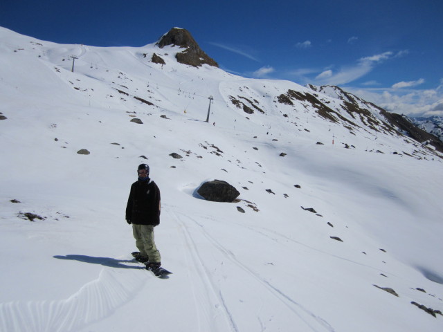 Markus neben der Piste 'Visnitzbahn Berg - Alp Trida' (11. Apr.)