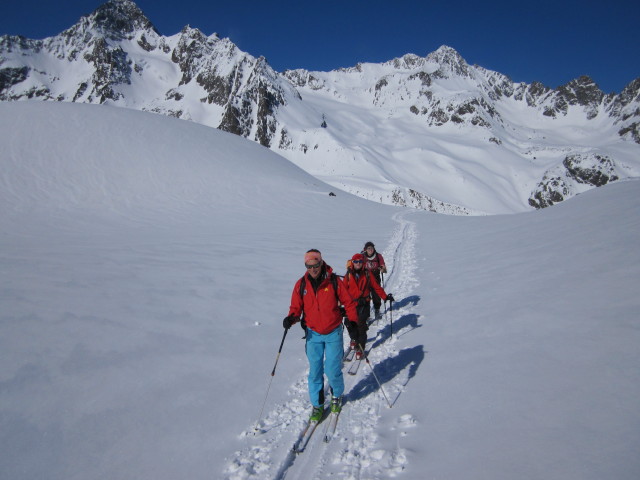 Kai, Christoph und Gudrun im Bockkar (14. Apr.)