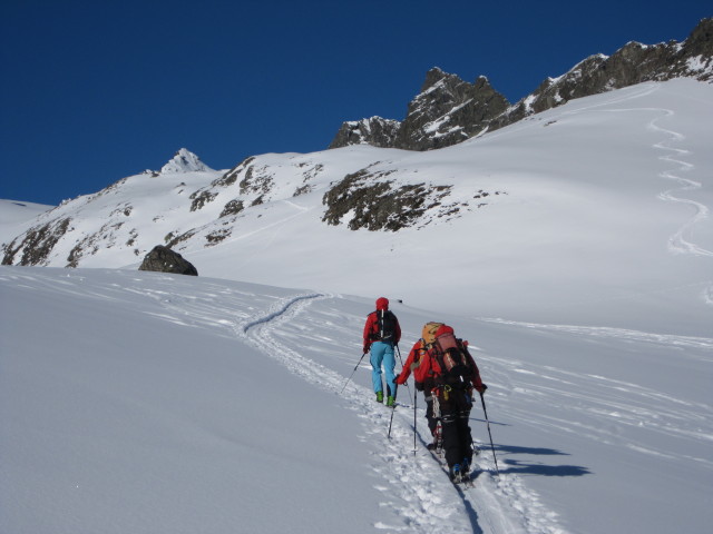 Kai, Christoph und Gudrun im Stiergschwez (17. Apr.)