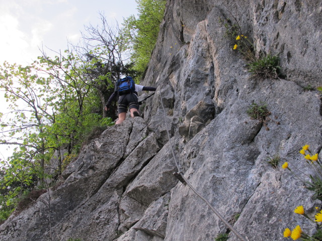 Höhenweg-Klettersteig: Hannelore in der Rinne