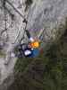 'Mein Land - Dein Land'-Klettersteig: Hannelore nach der Plattenquerung