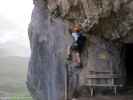 Höhenweg-Klettersteig: Hannelore im Einstieg