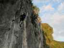 Höhenweg-Klettersteig: Hannelore in der Querung