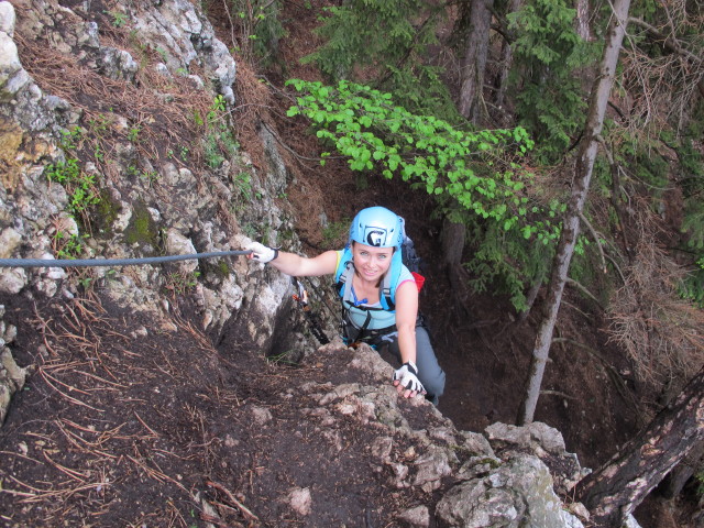 Gebirgsvereins-Klettersteig: Diana im Einstieg