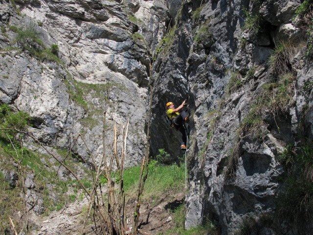 Reintalersee-Klettersteig: Axel im Einstieg