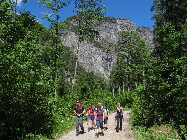 Lukas, Katarina, Hannelore, Erich, Doris und Petra auf Weg 201 zwischen Krumme Steyr und Polsterlucke (6. Juni)