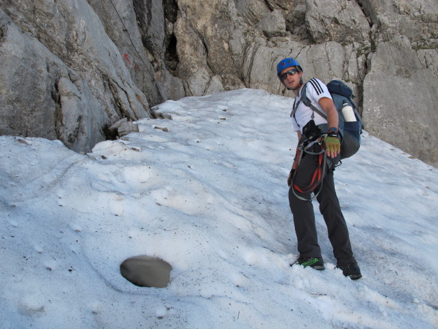 Bert-Rinesch-Klettersteig: Christian beim Einstieg (7. Juni)