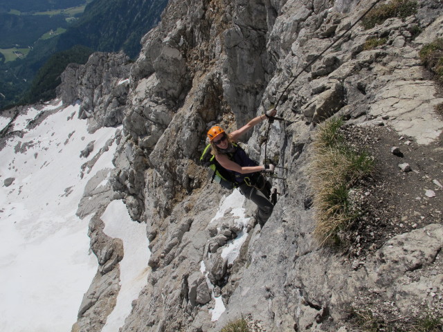 Bert-Rinesch-Klettersteig: Sabrina in der 2. steilen und langen Wandstufe (7. Juni)