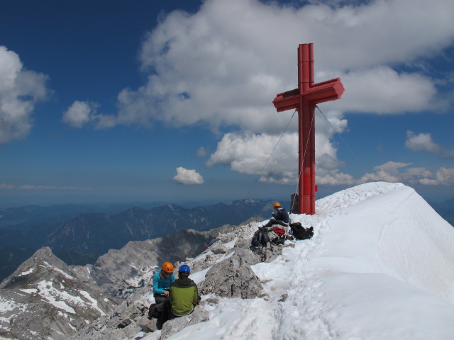 Sabrina, Christian und Hannelore am Gro&szlig;en Priel, 2.515 m (7. Juni)