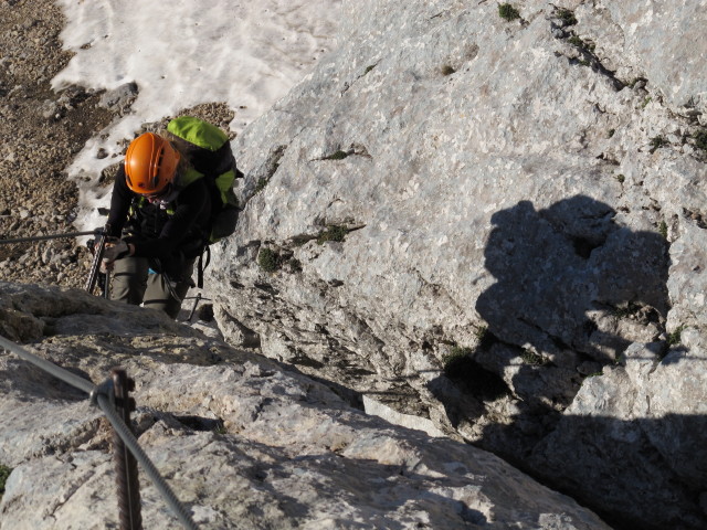 Tassilo-Klettersteig: Christian zwischen Einstieg und Almtaler Köpfl (8. Juni)