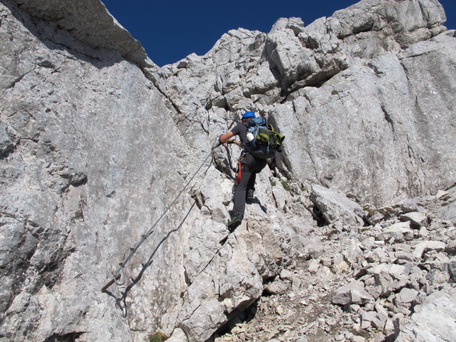 Tassilo-Klettersteig: Christian zwischen Einstieg und Almtaler Köpfl (8. Juni)