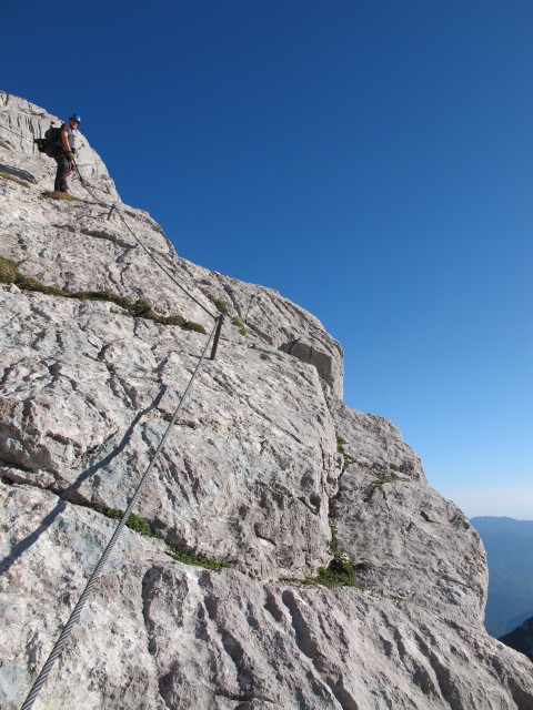 Tassilo-Klettersteig: Christian zwischen Einstieg und Almtaler Köpfl (8. Juni)