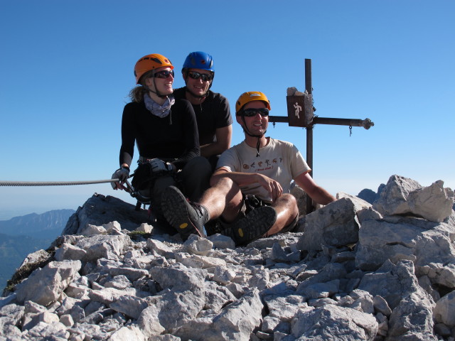 Tassilo-Klettersteig: Sabrina, Christian und ich am Almtaler Köpfl, 2.204 m (8. Juni)