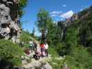 Doris, Petra, Hannelore, Katarina und Erich auf Weg 201 beim Klinserfall (6. Juni)