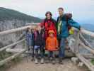 Katja-Lin, Anja-Liv, Kerstin, Tim und Stefan bei der Höllentalaussicht, 1.620 m