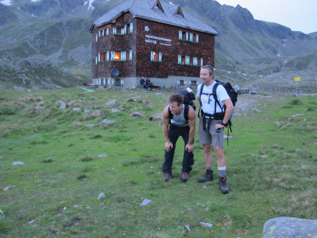 Christoph und ich bei der Hochschoberh&uuml;tte, 2.322 m (4. Juli)