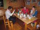 Christoph, Evelyn und Miriam in der Hochschoberhütte, 2.322 m (5. Juli)