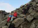 Miriam, Evelyn und Christoph in der Staniskascharte, 2.930 m (5. Juli)