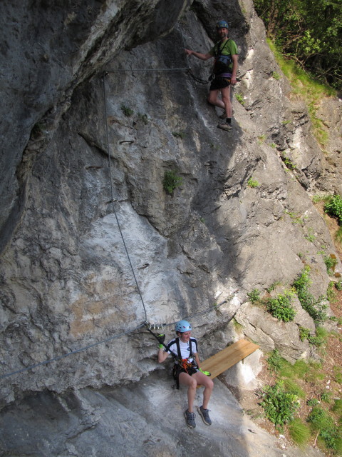 Kirchblick-Klettersteig: Sonja und Helmut bei der Rastbank (7. Juli)