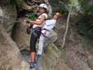 Kinder-Klettersteig: Jasmin und Erich auf der oberen Seilbrücke (6. Juli)