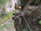 Kinder-Klettersteig: Edith und Hannelore auf der oberen Seilbrücke (6. Juli)